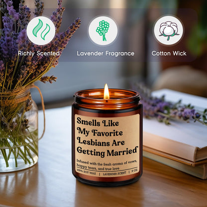GSPY Scented Candle, Lesbian Wedding Gifts for Couples - Lesbian Engagement, LGBTQ Wedding Gifts for Bride, Her - Funny Mothers Day, Married, Engaged, Bridal Shower Ideas for Newlyweds, Queer, Friend