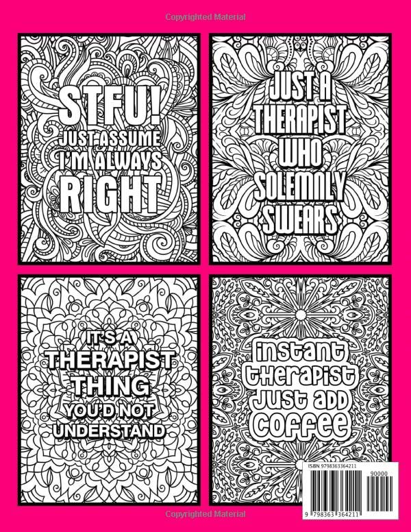 Therapist Coloring Book for Adults: A Hilarious & Funny Therapist Gift for Women & Men