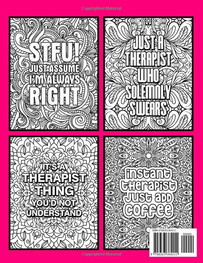 Therapist Coloring Book for Adults: A Hilarious & Funny Therapist Gift for Women & Men