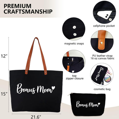 Lamyba New Mom Gifts, Mama Bag Tote with Makeup Bag, Cool Gifts for Mom to be/Expecting Mom