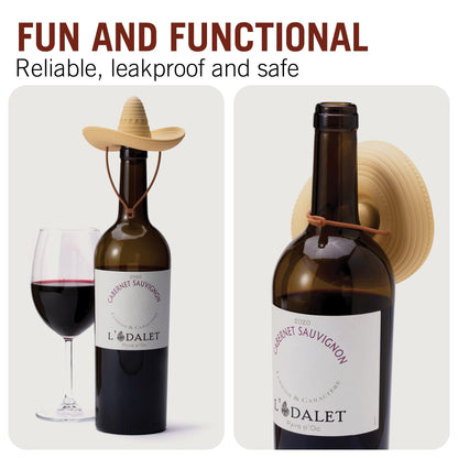 Silicone Wine Stopper/Fun Sombrero shaped cap seals bottle and keeps wine fresh/Cute Wine Accessories/ Kitchen Gadgets/el Corko Bottle Stopper by Monkey Business