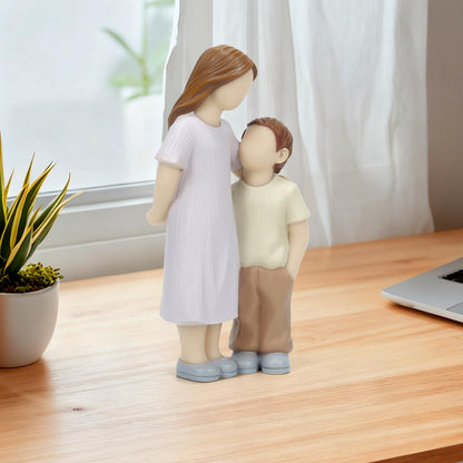 Sibling Love Resin Sculpture - Sister and Brother Figurine for Home Decor, Sentimental Gift to Celebrate Childhood Sibling Bonds