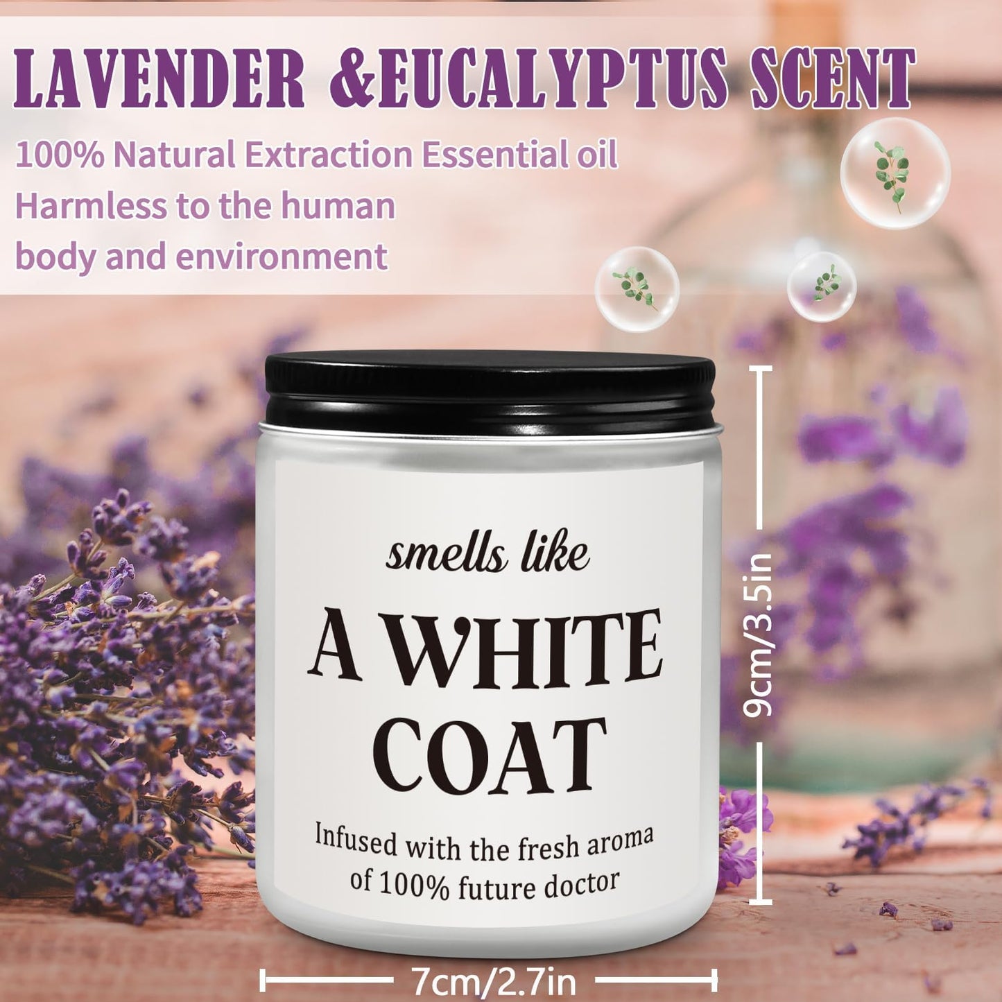 Future Doctor Candle, White Coat Ceremony Gifts, Doctors Day Gifts for Women, Medical Physician Assistant Gift for Medical School Students Graduation Med Student - Lavender Scented Candle (7oz)