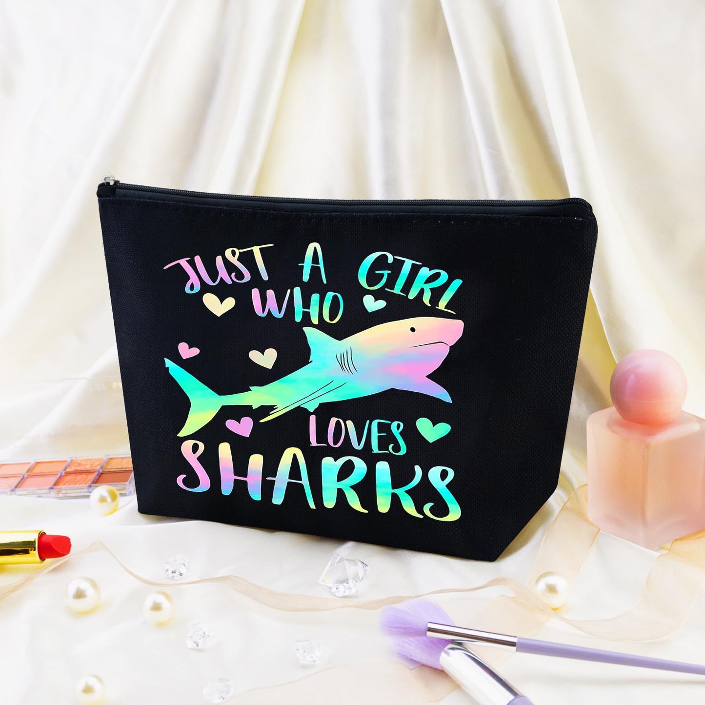 Shark Gifts for Women Sharks Themed Gifts for Women Shark Bag Sharks Week Bag Travel Toiletry Bags Graduation Gift Ideas for Daughter Sister Bestie Friends