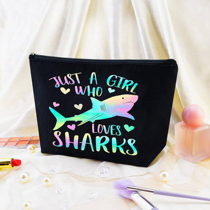 Shark Gifts for Women Sharks Themed Gifts for Women Shark Bag Sharks Week Bag Travel Toiletry Bags Graduation Gift Ideas for Daughter Sister Bestie Friends