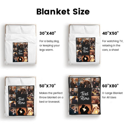 inkArts Custom Blanket Throws with Photos Text Personalized with Picture Customizable, Customize for Mom, Dad, Couple, Girlfriend, Boyfriend, Husband & Wife