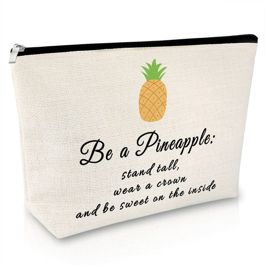 Sfodiary Pineapple Lovers Gifts Makeup Bag Inspirational Birthday Gift for Daughter Pineapple Gifts for Women Teens Encouragement Gift for Her Motivational Graduation Gifts Travel Cosmetic Pouch