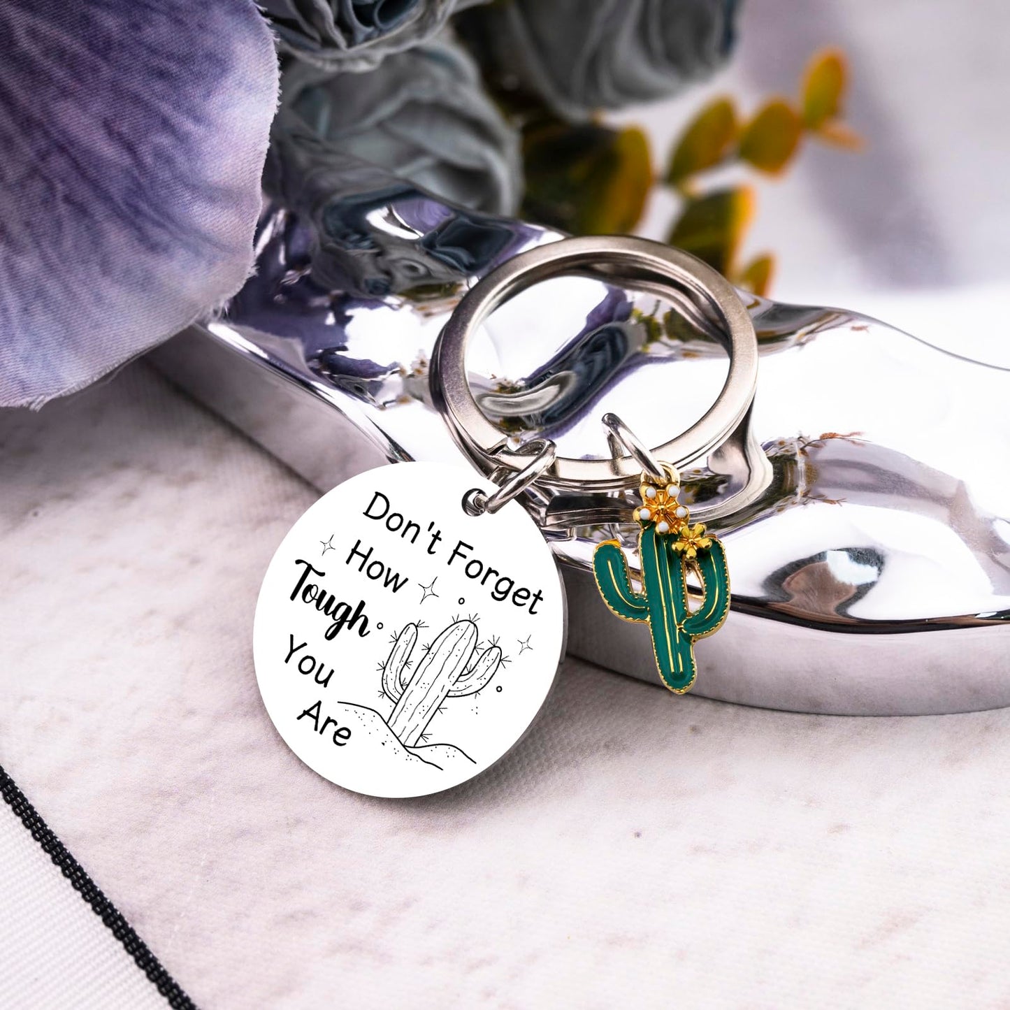 Cactus Gifts Plant Keychain Inspirational Gifts for Women Plant Lovers Friends Motivational Gift for Women Unique Arizona Souvenirs Birthday Gift for Woman