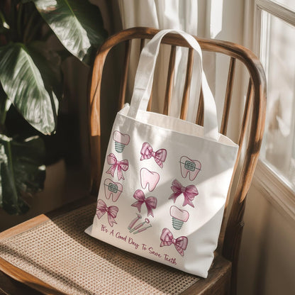 Dentist Nurse Gifts for Women, Canvas Tote Bags, Reusable Grocery Shopping Bag
