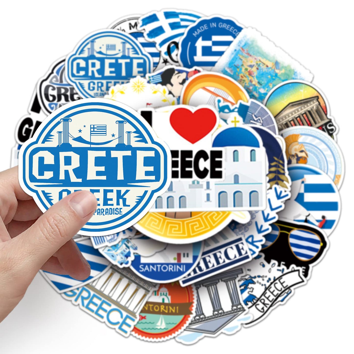 Greece Stickers |50Pcs Greek Civilization Waterproof Vinyl Decals for Water Bottles Laptop Luggage Cup Computer Mobile Phone Skateboard Guitar Helmet Snowboard Décor
