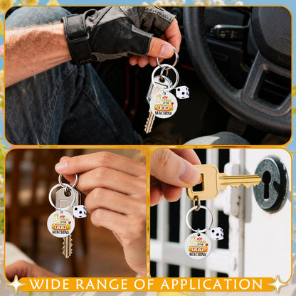 Casino Gambling Gift Keychain - Casino Lovers Gifts, Lucky Queen of the Slot Machine Keychain for Women Gamblers Games Player Grandma Mom Friends Coworker Christmas Retirement Present
