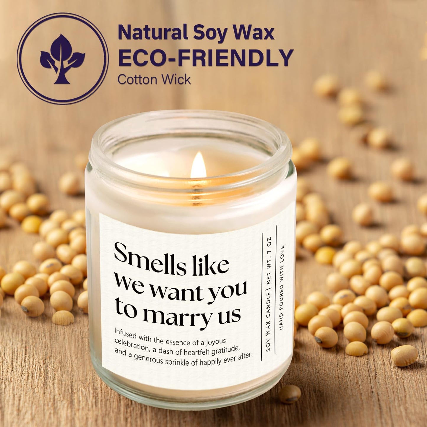 Wedding Officiant Gift, Unique Officiant Proposal Gift, Thank You Presents for Wedding Day, Groomsman/Bridesmaid Gifts - Handmade Lavender Scented Candle 7oz