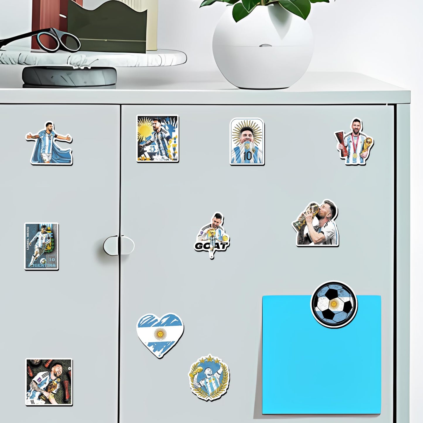 Messi Fridge Magnets Set - 20 Pcs Soccer Star Collectible Refrigerator Magnets, Football Legend Decor for Home Kitchen Office Whiteboard, Gift for Messi Fans & Soccer Lovers