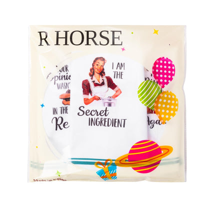 R HORSE 5Pcs Funny Kitchen Dish Towels, Funny Joked Themed Kitchen Dishcloth Absorbent Retro Sassy Lady Cleaning Dishcloth Bar Hilarious Hand Towel Gifts for Hostess Mom Women Housewarming