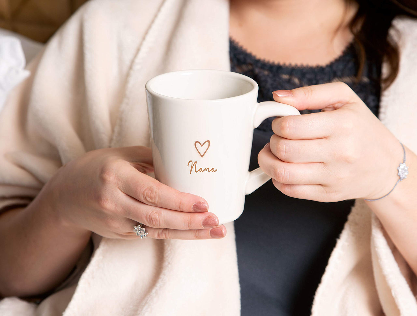 Pavilion Gift Company Nana Cup, 1 Count (Pack of 1), Cream, Ceramic, 15oz