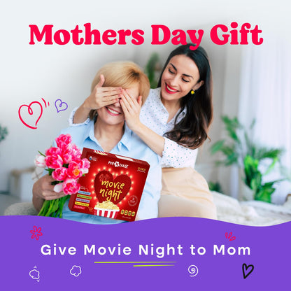 Mothers Day Gifts Movie Night Popcorn Gift Set, Mothers Day Gifts For Wife, 10 Piece Set, 5 Gourmet Popcorn Kernels and 5 Popcorn Seasoning Flavoring, Kosher, Non-GMO Movie Night Gift Baskets Gift Idea For Mom, Wife, Daughter