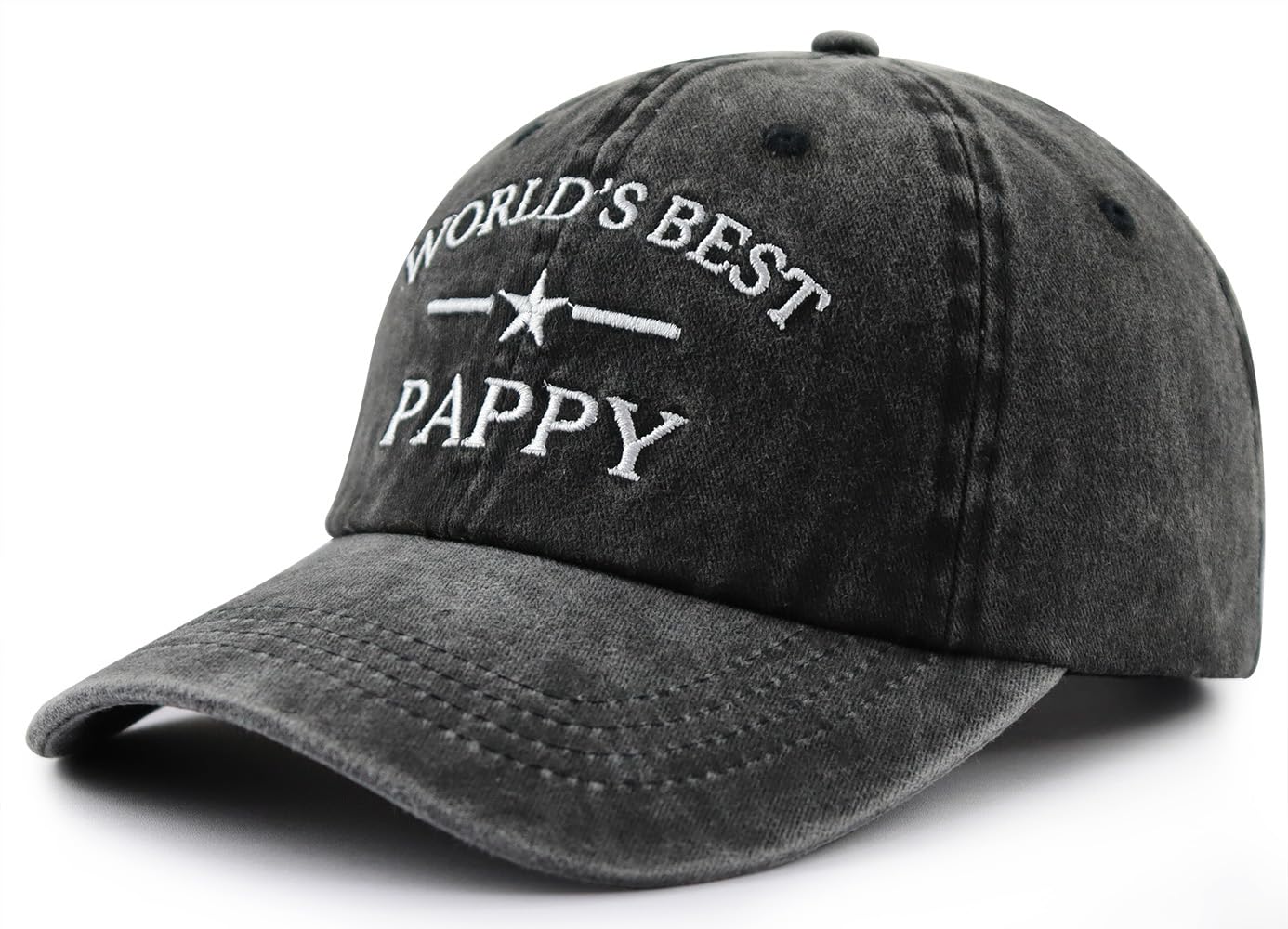 World's Best Dad Papa Pappy Grandpa Pops Papaw Hat for Men, Funny Adjustable Cotton Embroidered Father Baseball Cap