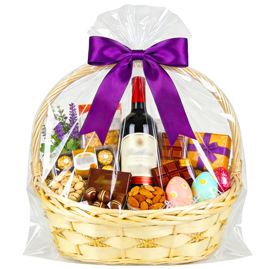 Morepack Extra Large Cellophane Bags,35x47 Inch Big Clear Basket Bags 10 Pcs Jumbo Cellophane/Cello Wrap for Gift Baskets