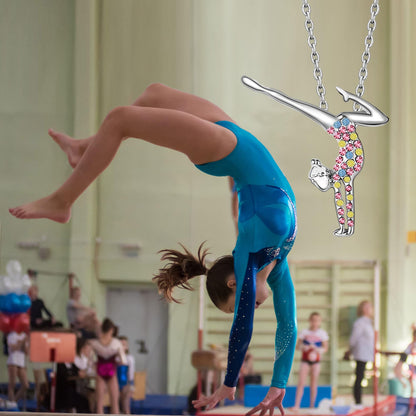 SmileBelle Cheerleader Gymnastics Dance Recital Gifts for Girls, Dance Horse Necklace Cheerleader Outfit as Birthday Gifts for Her, Gymnastics Cheer Necklace Stuff Jewelry as BDAY Gift for Daughter