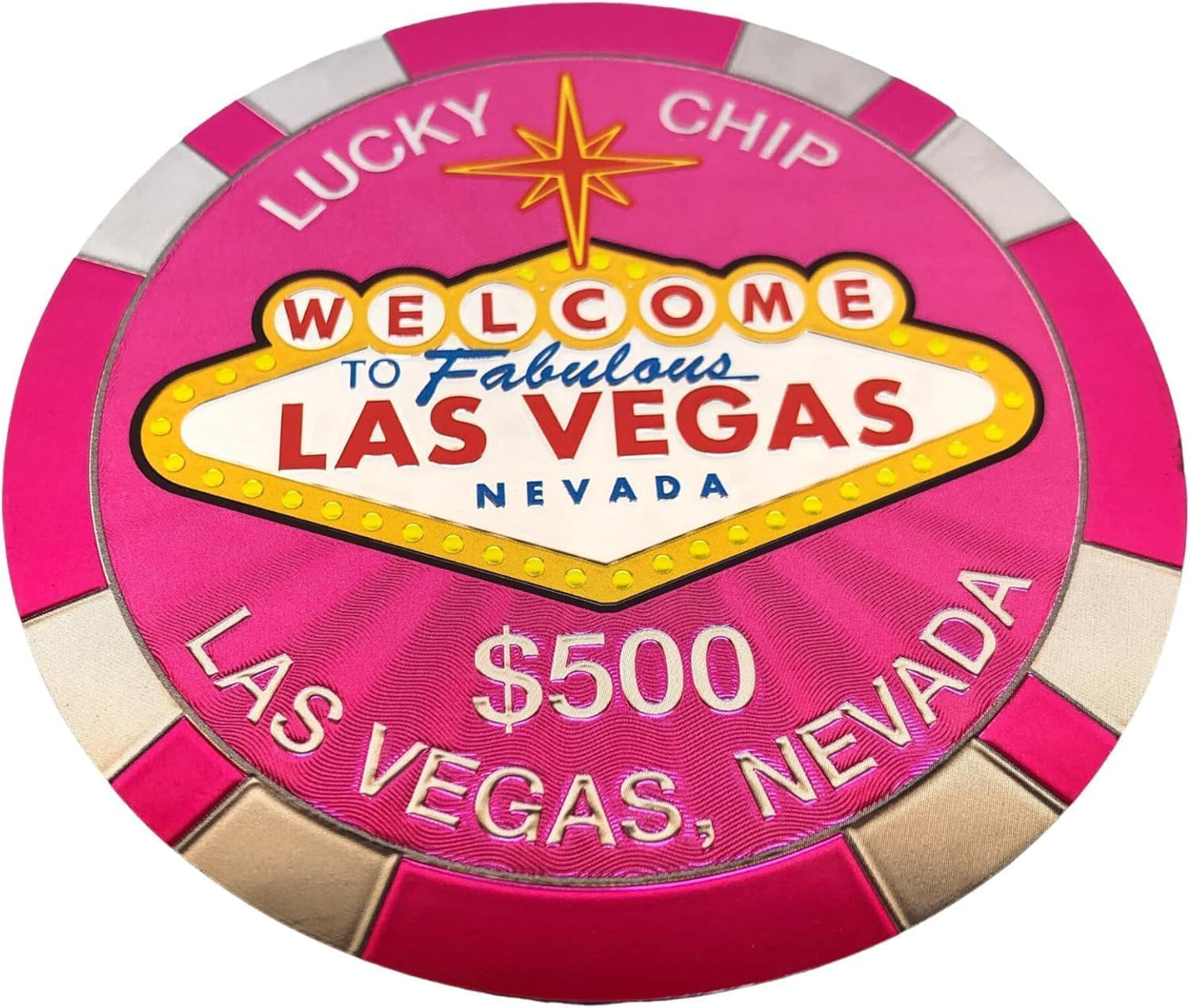 Las Vegas Casino Poker Chip Coasters – 4-Pack Cork-Backed Multicolor Drink Coasters Souvenir