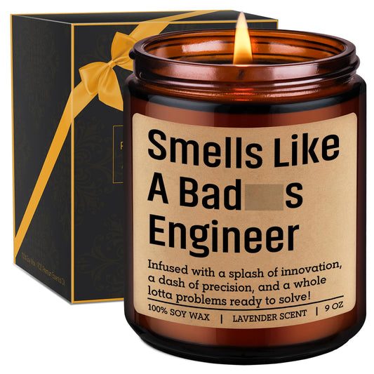 GSPY Candle, Engineer Gifts for Men, Women - Cool Graduation, Fathers Day, Birthday, Engineering Gifts for Engineers, Students, Grads - Mechanical Civil Electrical Software Aerospace Engineering Ideas