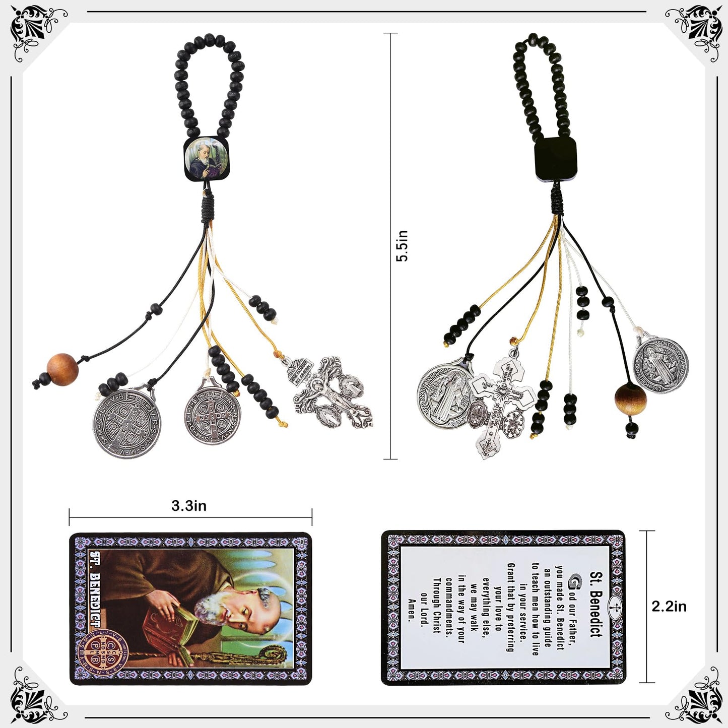 Brilucky St Benedict Medals for Door with Pardon Crucifix Prayer Cards,House Blessing Catholic Gift Set for New Home Door Hanger Decor,Medalla De San Benito La Cruz Del Perdon Catolica