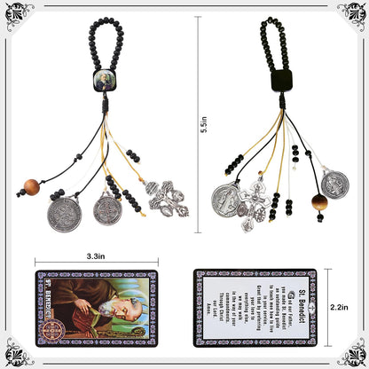 Brilucky St Benedict Medals for Door with Pardon Crucifix Prayer Cards,House Blessing Catholic Gift Set for New Home Door Hanger Decor,Medalla De San Benito La Cruz Del Perdon Catolica