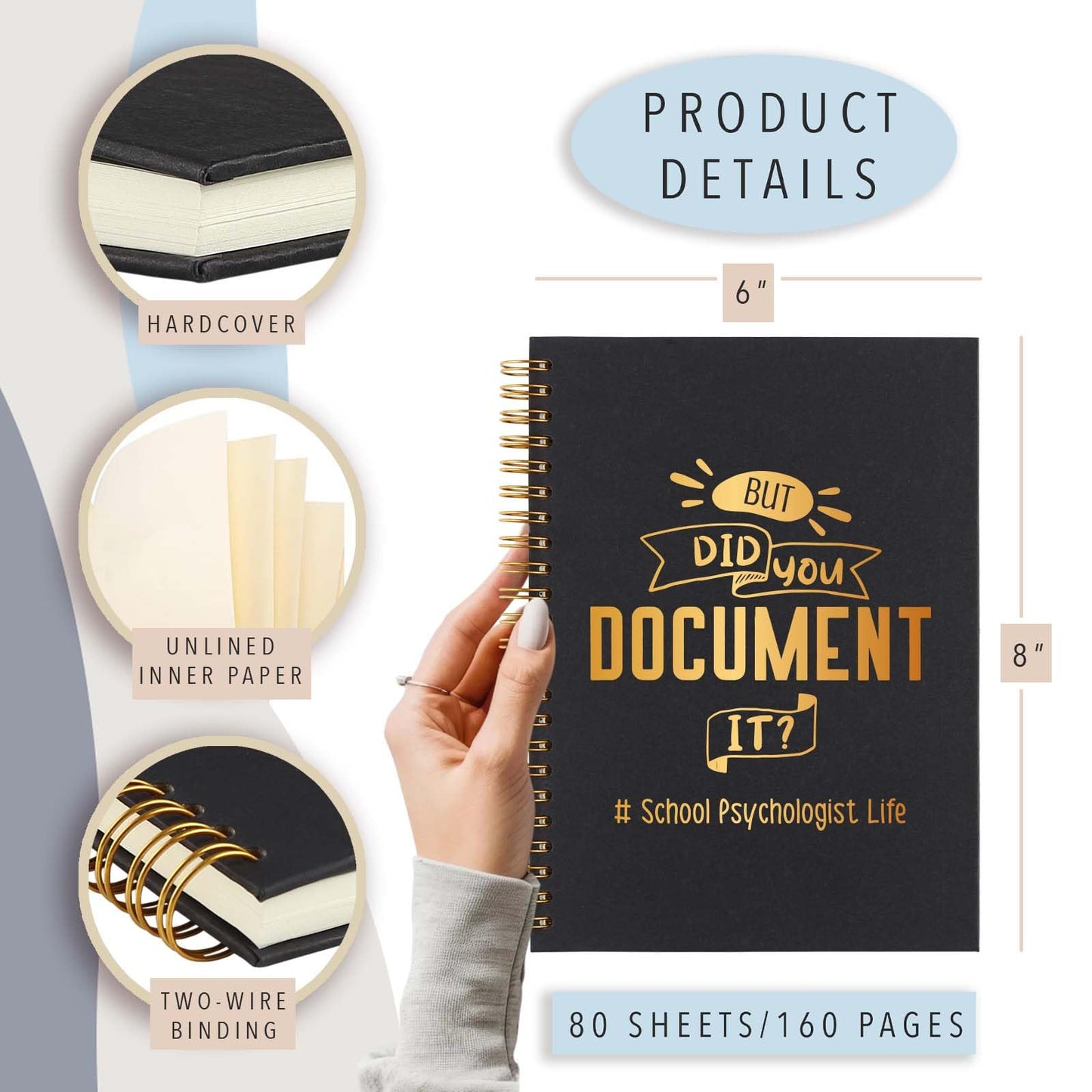 School Psychologist Spiral Notebook, School Psychologist Gifts for Women, Funny School Psychologist Life Gag Office Supplies Appreciation Thank You Gifts Spiral Notebooks WA4