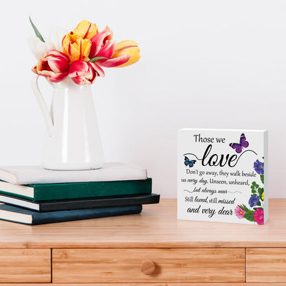Sympathy Bereavement Gift Memorial Keepsake Wood Box Sign Desk Decor Grief Gift Memorial Gift for Loss of Mom Dad Grandma Grandpa Friend Husband Wife Condolence Remembrance Gift