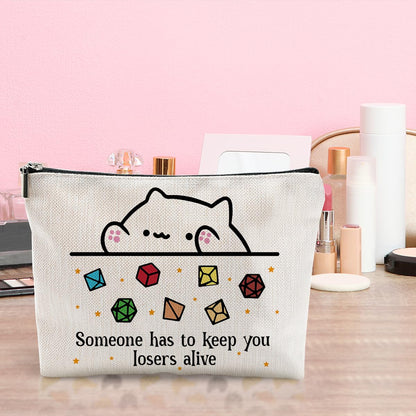 DnD Collection Class Character Makeup Bag Cat Throwing Dice DnD Dungeon Master Cosmetic Bag Dungeon Master Gifts Gamer Dice Bag Dragons Gamer Gift Dungeons And Dragons Gifts for Women