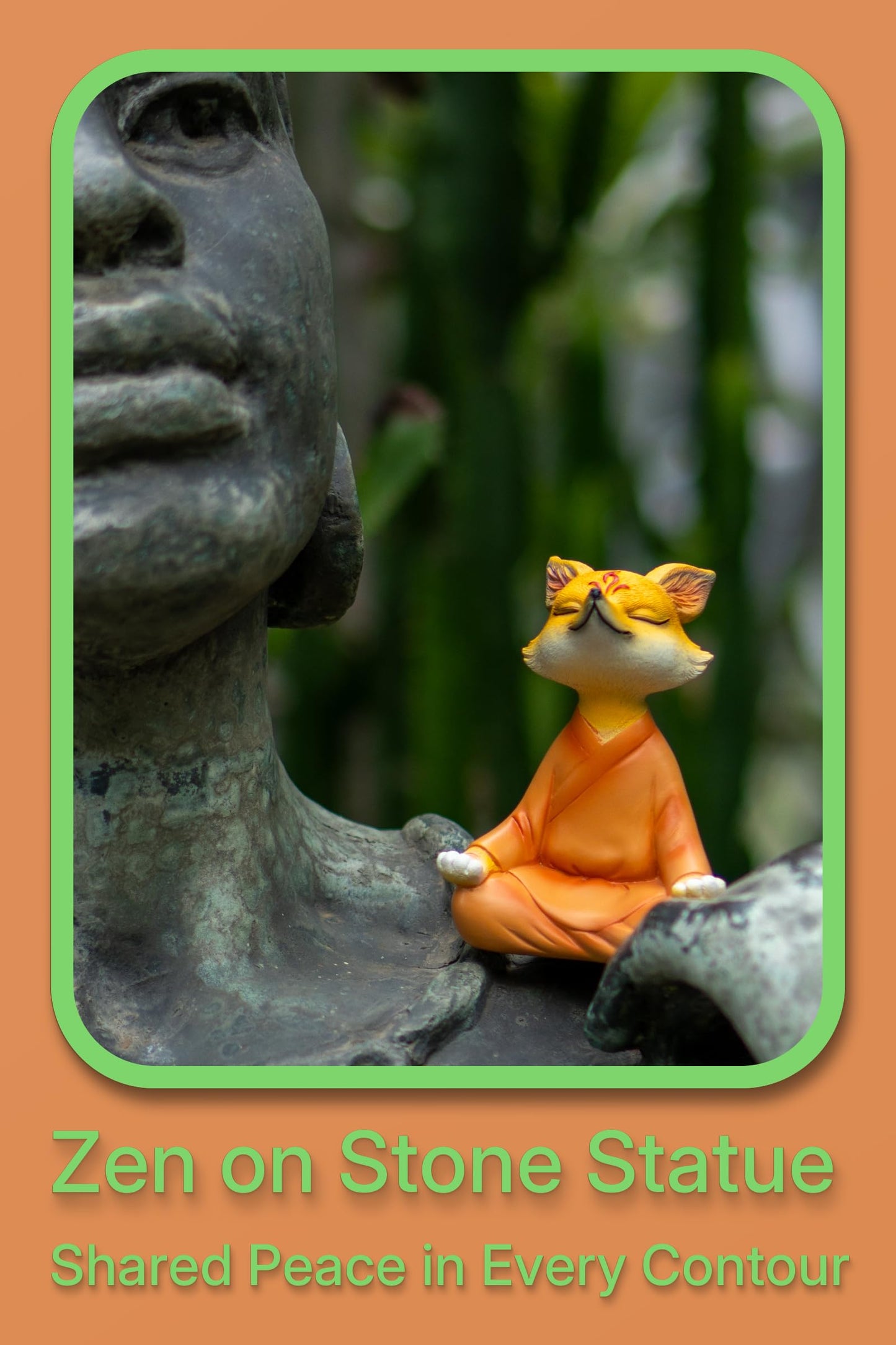 Zen Fox Figurine, Meditating Fox Buddha Statue for Home Decor, Living Room, Yoga & Meditation Accent, Shelf, Table, Desk Decor, Outdoor Garden Decor, Gifts for Women