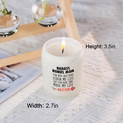Bonus Mom Gifts- Mother in Law, Stepmom irthday Christmas Mothers Day Gifts- Funny Best Candle Gift Ideas for Adopted Mom from Daughter Son
