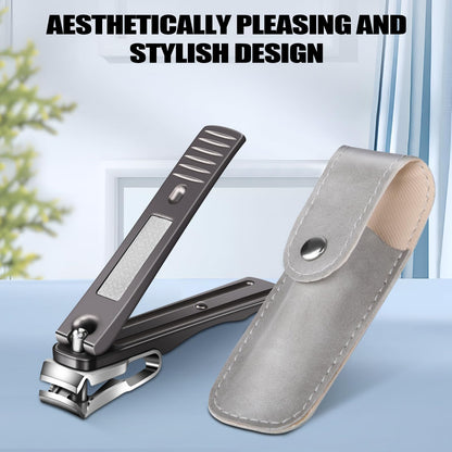 Senior Rotating Nail Clippers for Thick Toenails, Large Fingernail Clippers for Seniors - Ideal Christmas Stocking Stuffers Gifts for Grandma Grandpa (Light Black)