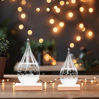 Storm Glass Weather Station – Elegant Drop-Shaped Crystal Barometer, Perfect Christmas & Winter Gift for Home & Office Decor, Unique Weather Predictor for Family & Friends