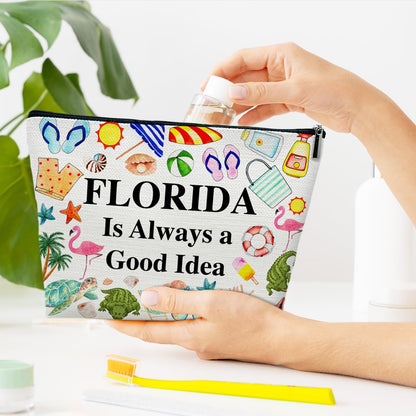Florida Travel Makeup Bag, Florida Girl Gift, Travel Vacation Gift Pouch, Trip Souvenirs, Travelling Lover Cosmetic Bag for Purse