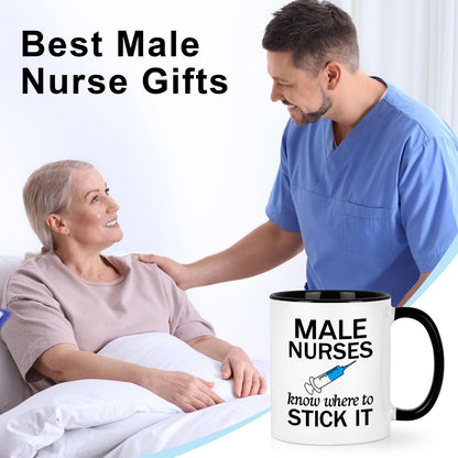 YHRJWN Nurse Gifts, Male Nurse Gifts, Nurses Week Appreciation Graduation Gift for Men Him, Funny Coffee Mug, 11 Oz