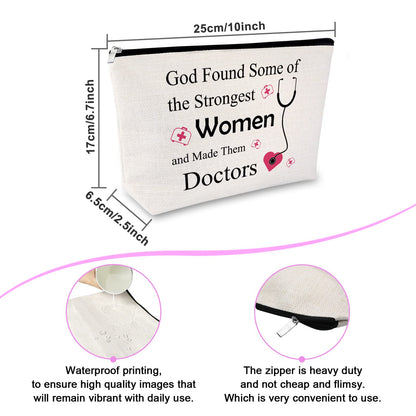 Sfodiary Doctor Gift for Women Makeup Bag Doctor Appreciation Gift Medical Student Graduation Presents Thank You Inspirational Keepsake Zipper Cosmetic Bag Christmas Birthday Travel Cosmetic Pouch