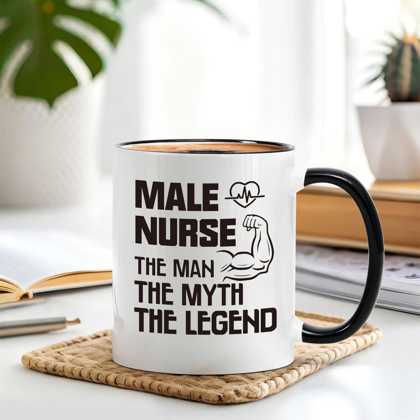 YHRJWN Male Nurse Gifts, The Man The Myth The Legend Mug, Nurse Gifts for Men, Graduation Birthday Nurses Appreciation Gift for Male Nurses, Colleague, Friends, 11 Oz Coffee Mug