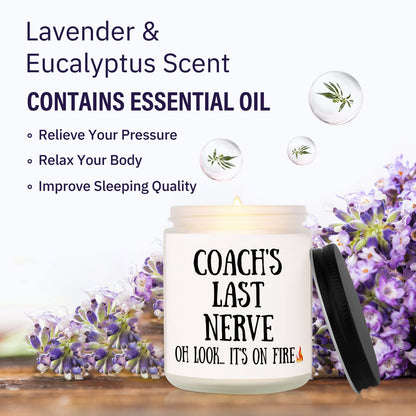 Niyewsor Soccer Coach Gifts, Lavender Scented Soy Wax Candle, Best Coach Gifts from Basketball/Baseball Team, Thank You Gift for Fitness/Athletic/Personal Trainer, Handmade, 7oz