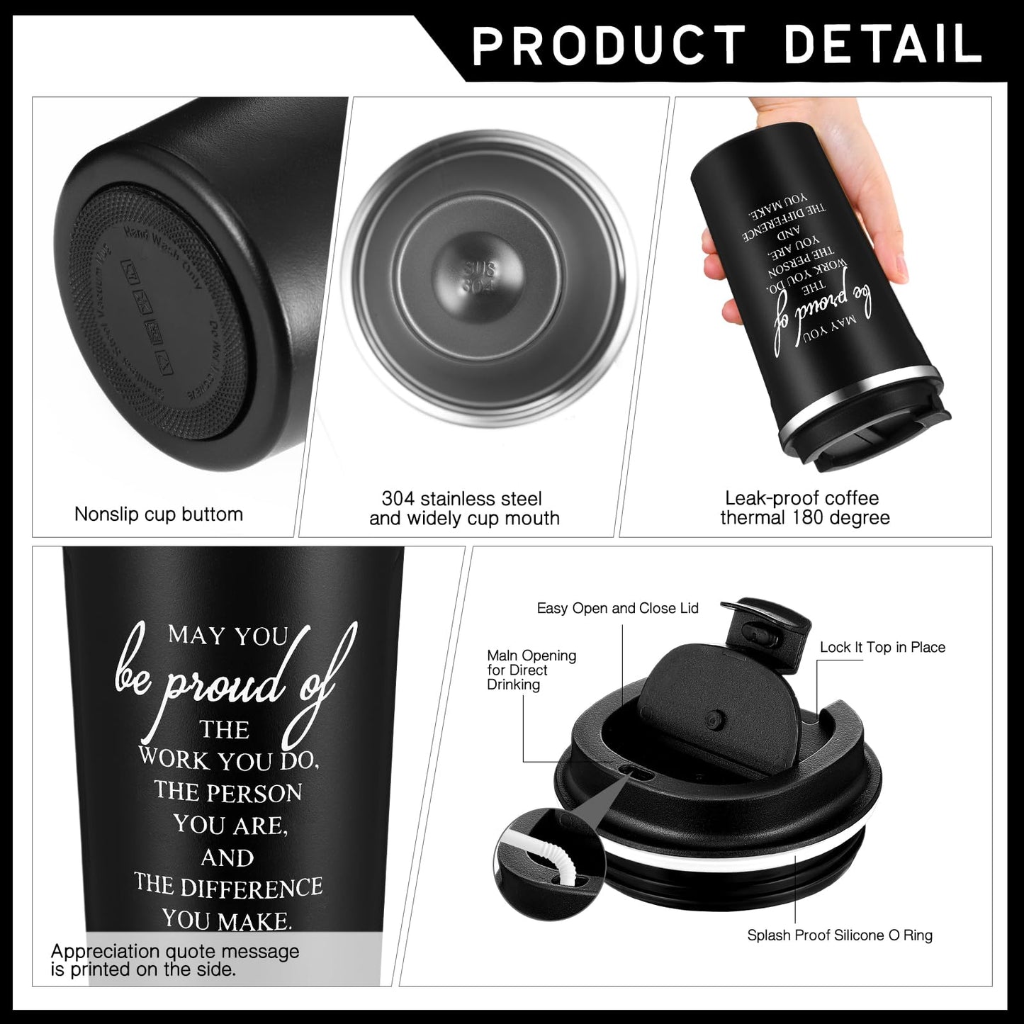 Pickmesh 3 Pcs Male Nurses Gifts Set 2026 CNA Week Gifts 17 oz Coffee Tumbler A5 Leather Journal with Ballpoint Pen Nurse Graduation Gift for Men Nursing (Black)