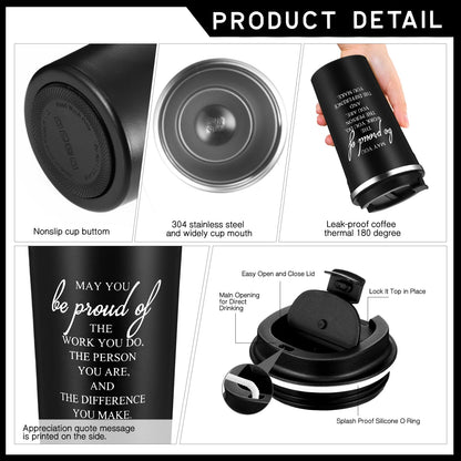 Pickmesh 3 Pcs Male Nurses Gifts Set 2026 CNA Week Gifts 17 oz Coffee Tumbler A5 Leather Journal with Ballpoint Pen Nurse Graduation Gift for Men Nursing (Black)