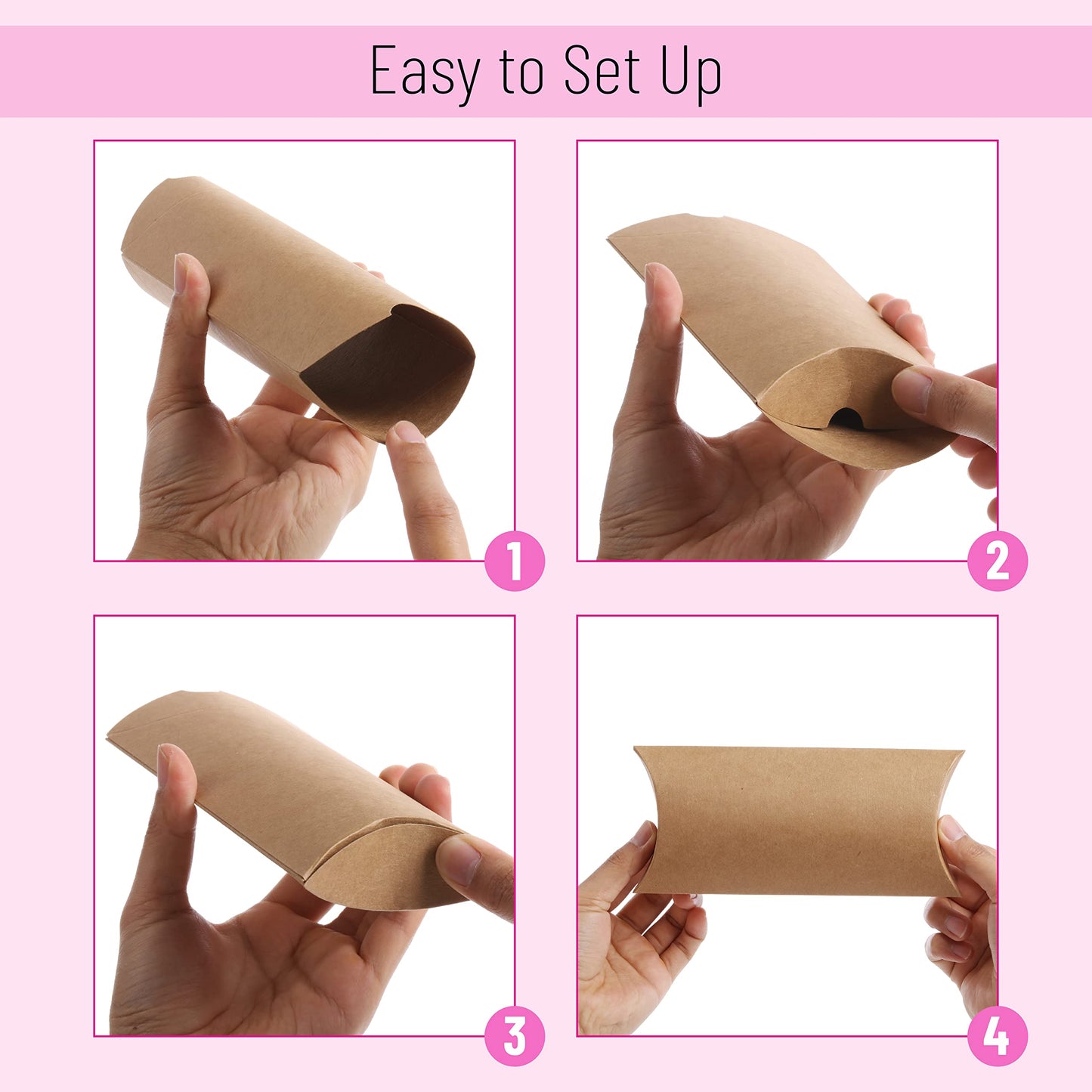 Mr. Pen Kraft Pillow Boxes, 6.3x3.4x1.3 in, 25 Pack with Jute Twines, Kraft Gift Boxes, Paper Boxes for Gifts