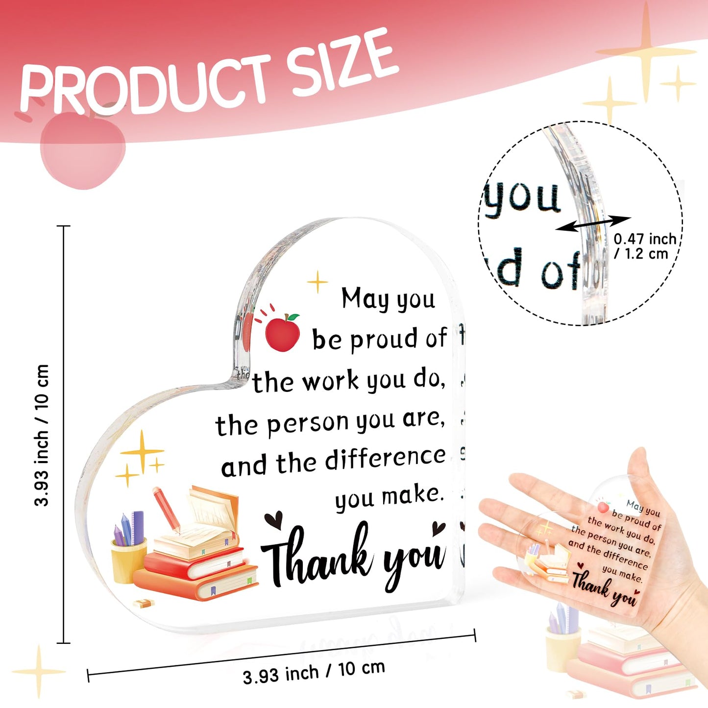 Teacher Appreciation Gifts, Teacher Gifts for Women, End of Year Teachers Gift, Thank You Teacher Gift for Birthday Valentines Day Teacher Christmas Gifts from Student Desk Home Office Decor