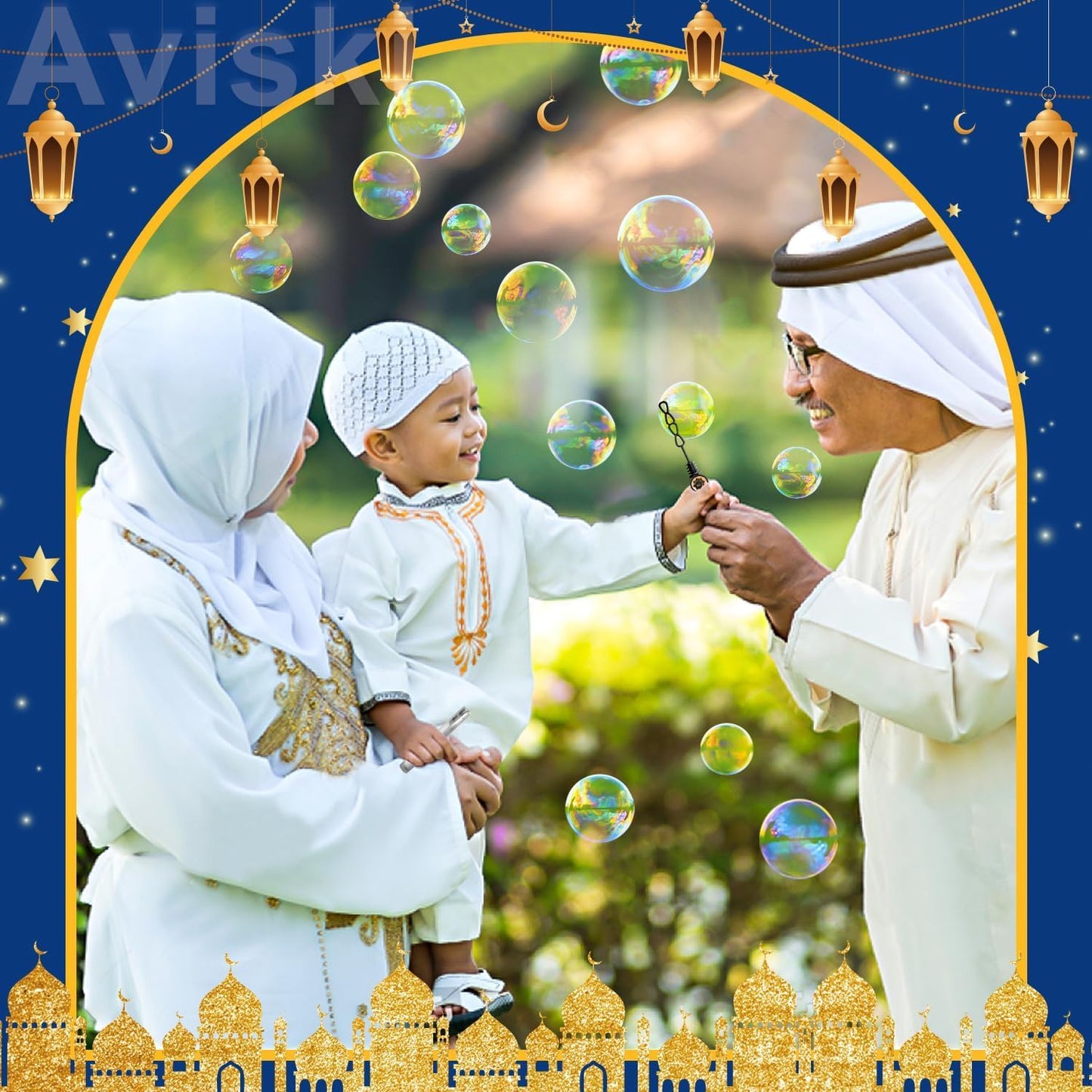 20Pcs Eid/Ramadan Mubarak Bubble Wands, Mini Bubble Wands for Eid Party Favors, Islamic Gift Toys for Girls Boys Kids Toddler Adults, Party Bag Stuffers Goodie Bag Filler, Classroom Prizes