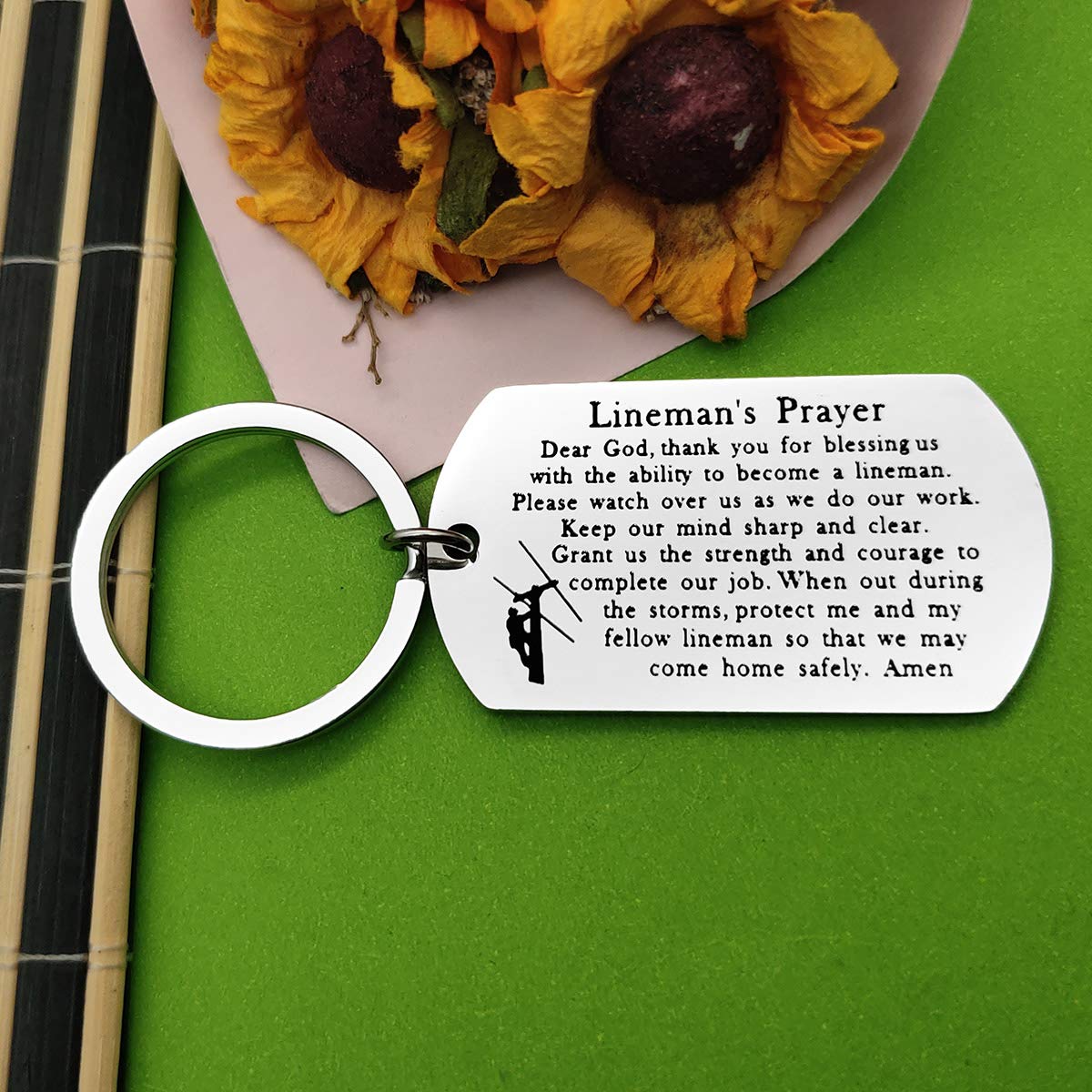 Father's Day Gift Lineman Gift Lineman Prayer keychain Gifts for Him Husband Gift Dad Gift Uncle Boyfriend gift
