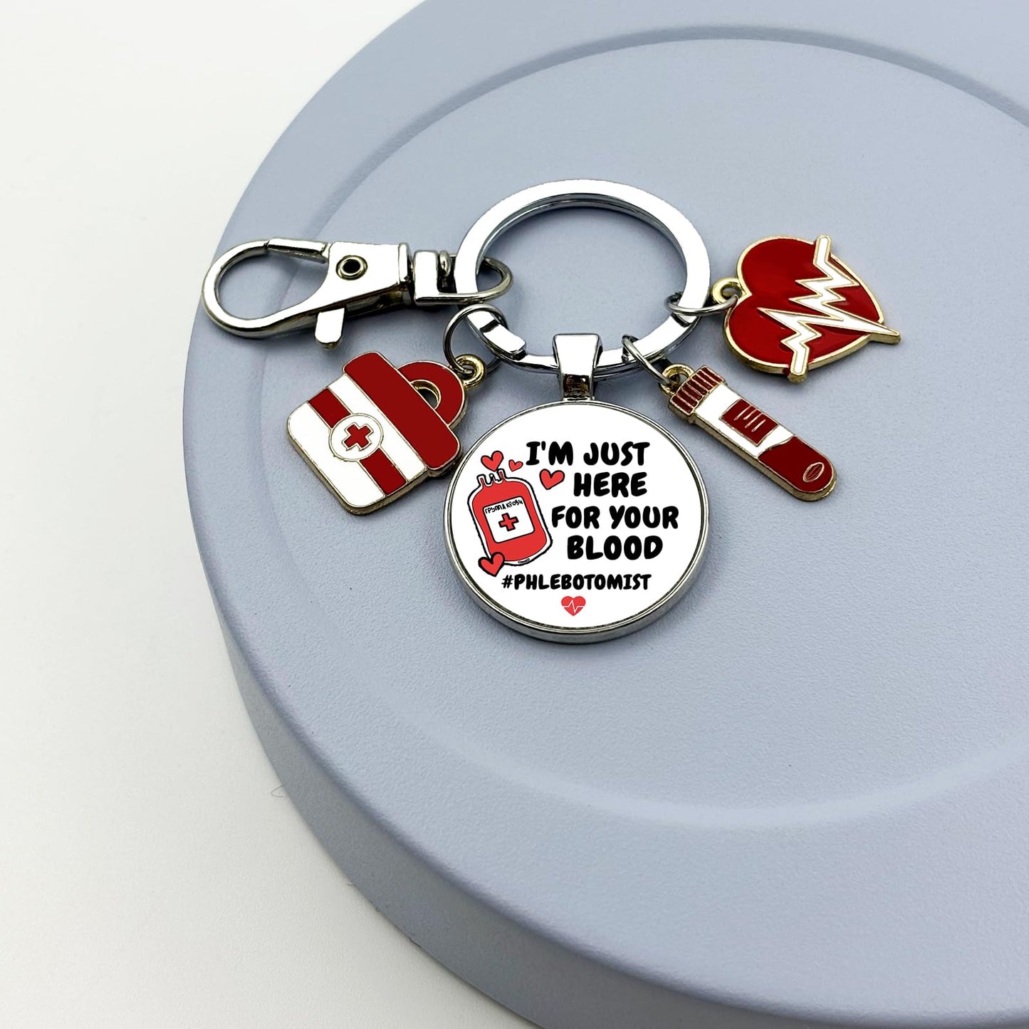 Phlebotomist Gifts Phlebotomy Tech Nurse Keychain Phlebotomist Appreciation Present for Blood Donor Month Medical Lab Tech Christmas Phlebotomy Student Graduation Gift Hematologist RN LPN CNA Keyring