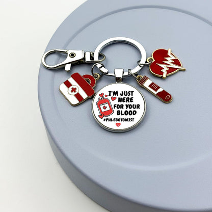 Phlebotomist Gifts Phlebotomy Tech Nurse Keychain Phlebotomist Appreciation Present for Blood Donor Month Medical Lab Tech Christmas Phlebotomy Student Graduation Gift Hematologist RN LPN CNA Keyring
