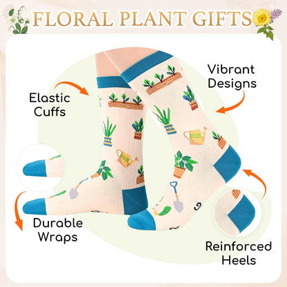 Zmart Plant Gifts - Funny Sunflower Plant Socks, Gardening Gifts for Women