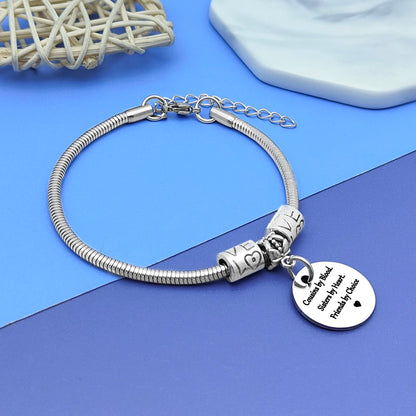 DlaeKua Cousin Gift Bracelet Stainless Steel Christmas Gift for Cousin Birthday Gift Long Distance Relationship Gift for Cousin