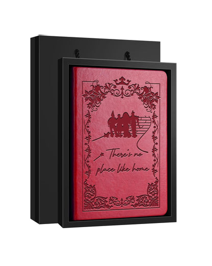 Movie Lover Gift Fairy Tale Leather Journal There's No Place Like Home Notebook for Movie Lovers Wizard Inspirational Notebook For Writing Work Journal for Women Men(Red-no place like home)